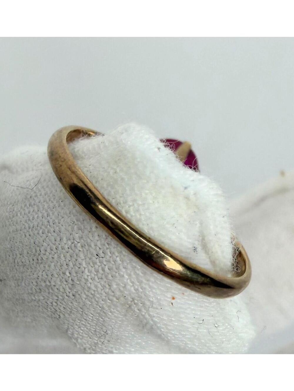 Vintage Pink Sapphire and Solid Gold Ring Women’s Size 6.5 - Picture 2 of 16
